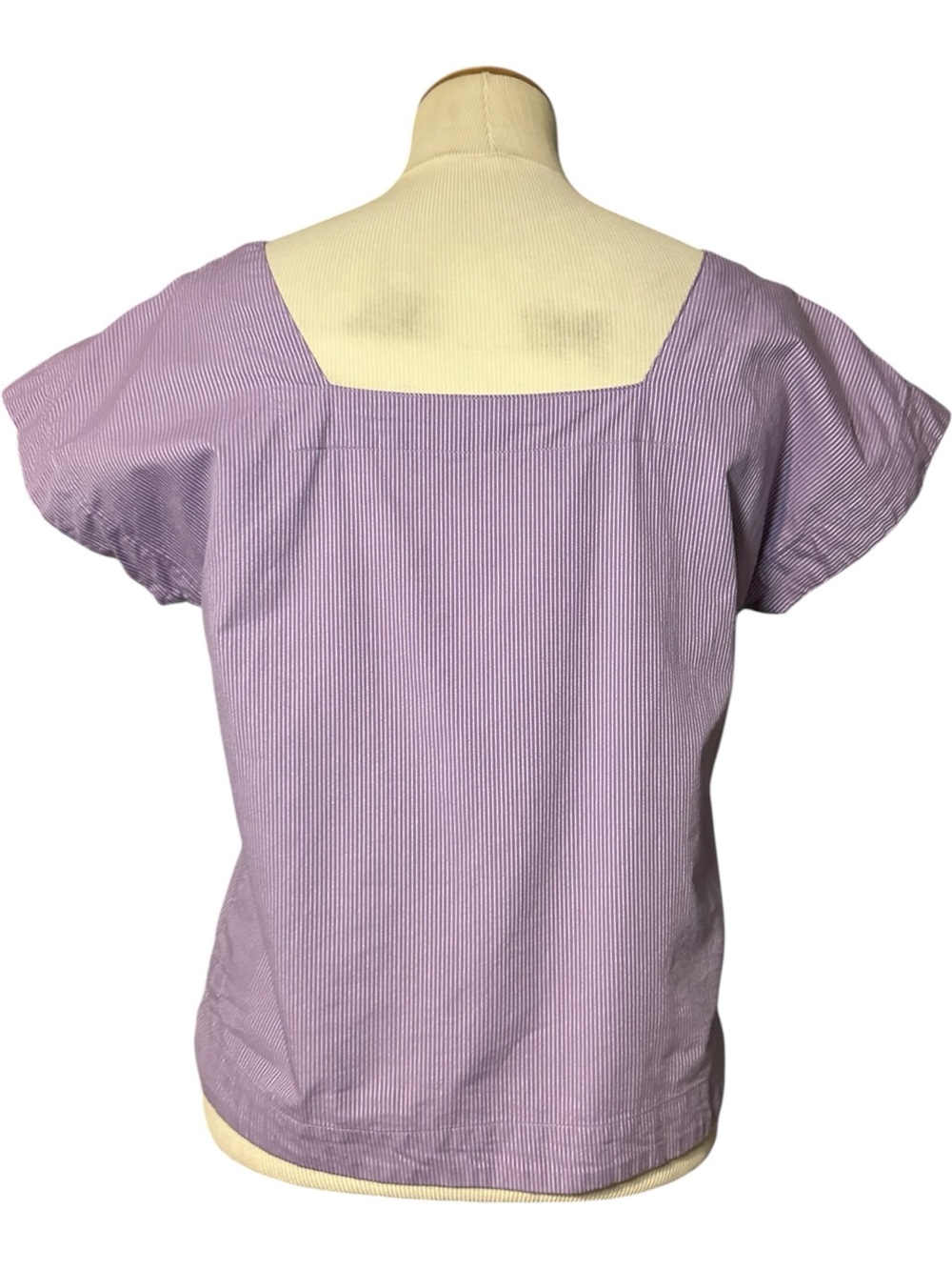 Madewell Pinstripe Square Neck Top Aster Bloom Size XS - Picture 4 of 4